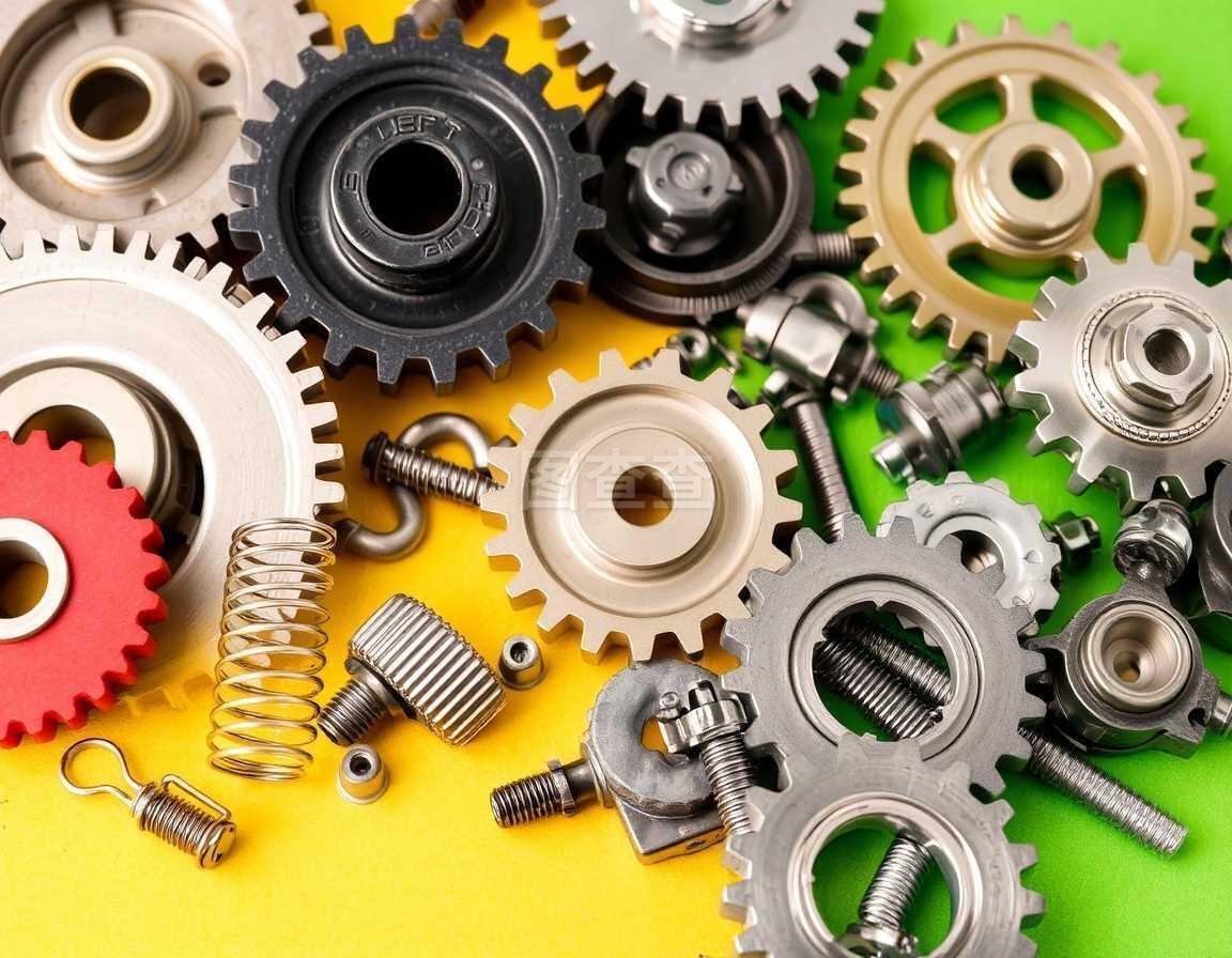 黑色背景上的機械交響 工業物體的精密之美